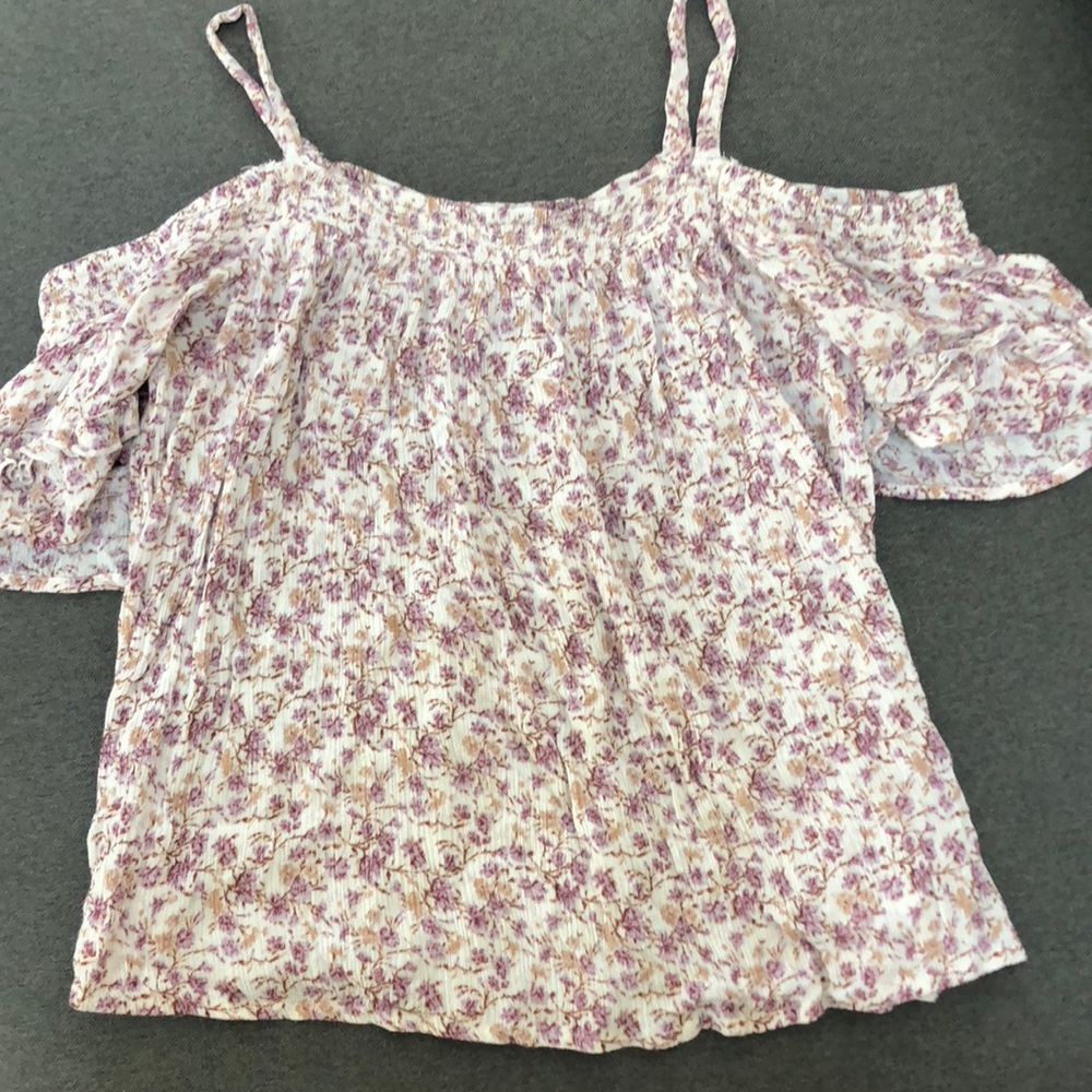 American Eagle off the shoulder floral top.
